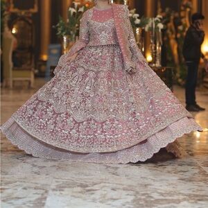 Exquisite Pink Embroidered Wedding Dress